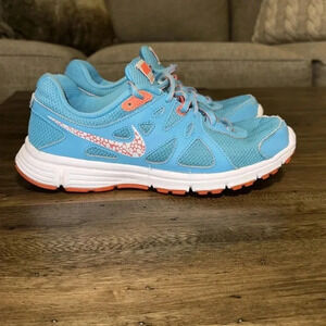 nike revolution 2 clearwater women’s sneakers shoes blue/pink usa size 8